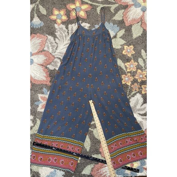 NATURAL LIFE Jumpsuit Size Medium Wide Leg Loose Gray Blue Bohemian Rayon Romper - Picture 10 of 12